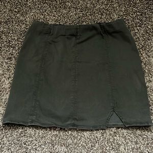 Olive green mini skirt